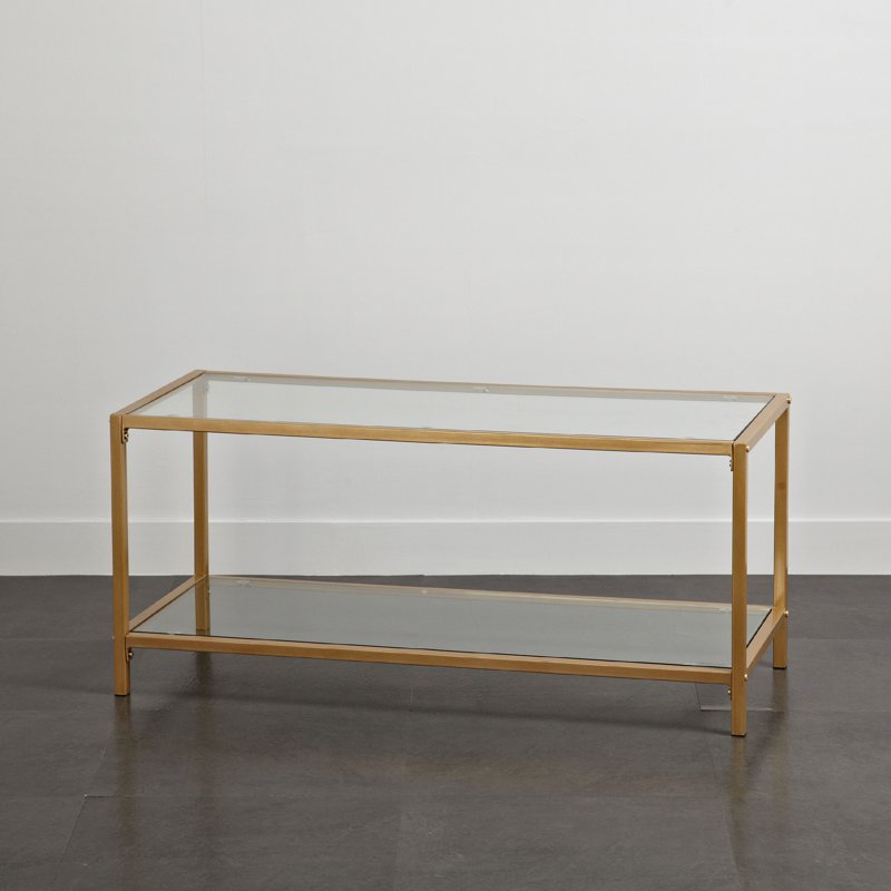 Small Tempered Glass and Metal Dining Table - Elegant Design
