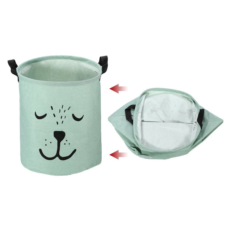 Foldable Cylindrical Laundry Basket - 40L Portable Storage Bin