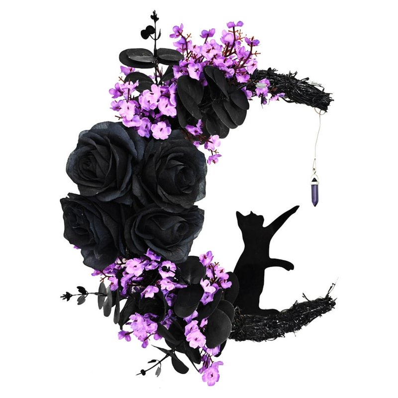 Halloween Witch Wreath for Front Door - Festive Fall Decor, Durable & Easy to Hang