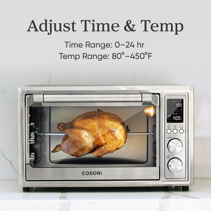 Smart Air Fryer Toaster Oven - 32-Quart Stainless Steel 12-in-1 Countertop