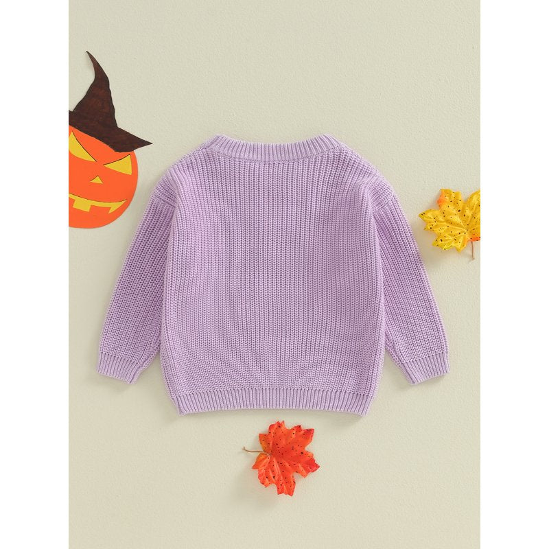 Baby Girl Sweater Halloween Ghost Letters Embroidery 12-24 Months Loicainy Style 10