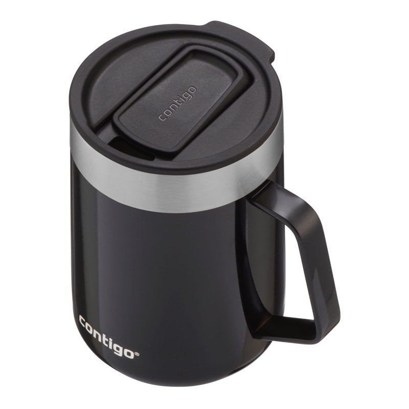 14oz Stainless Steel Mug with Handle - Licorice Color