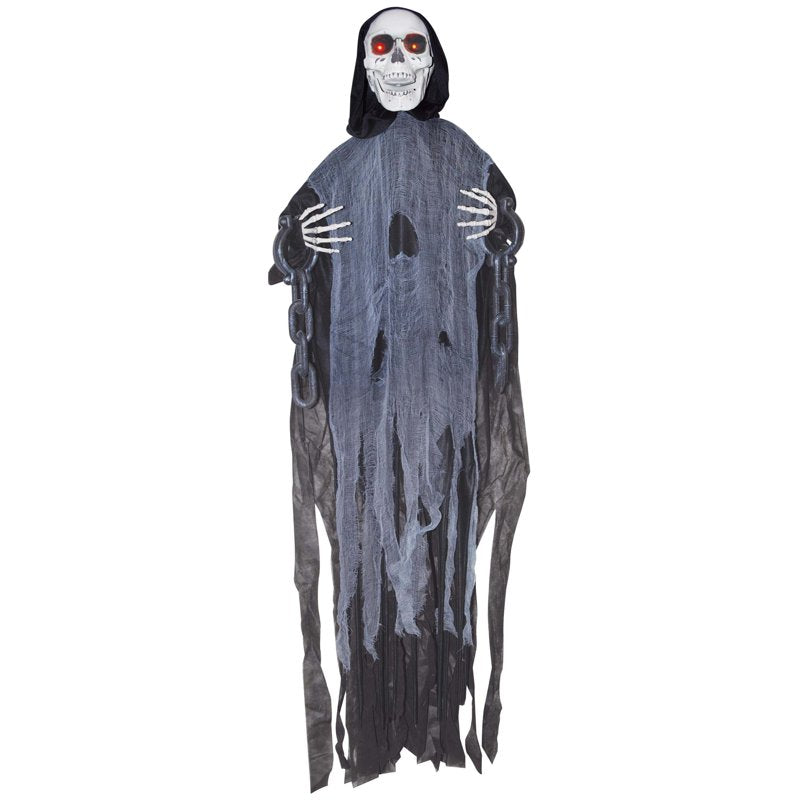 Ghost Skeleton in Chains Halloween Hanging Decoration - 60 Inches Lighted & Animated