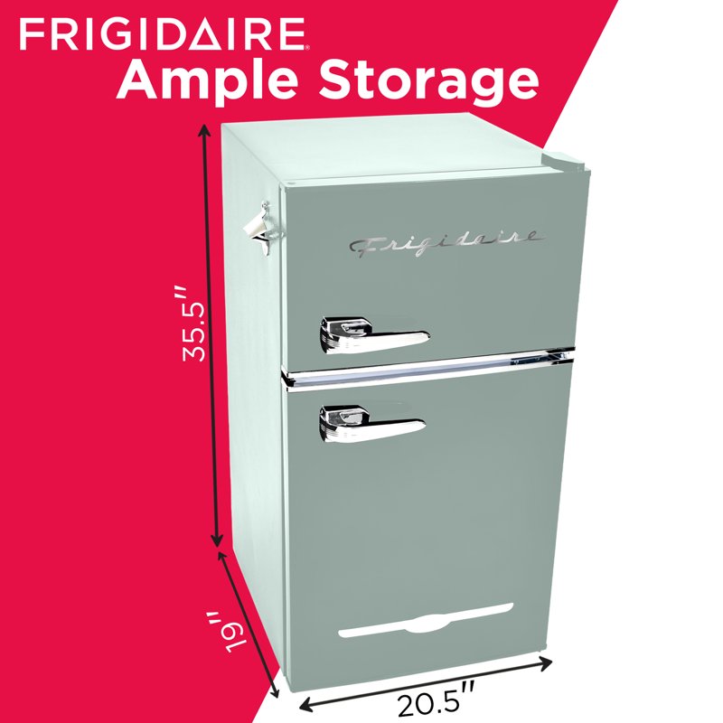 Retro Compact Refrigerator - 3.1 Cu. Ft. with Side Bottle Opener - Mint Green