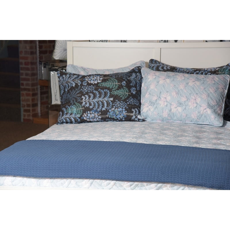 Cotton Blanket Full/Queen - Marquis Waffle Weave - Blue - Lintex Linens