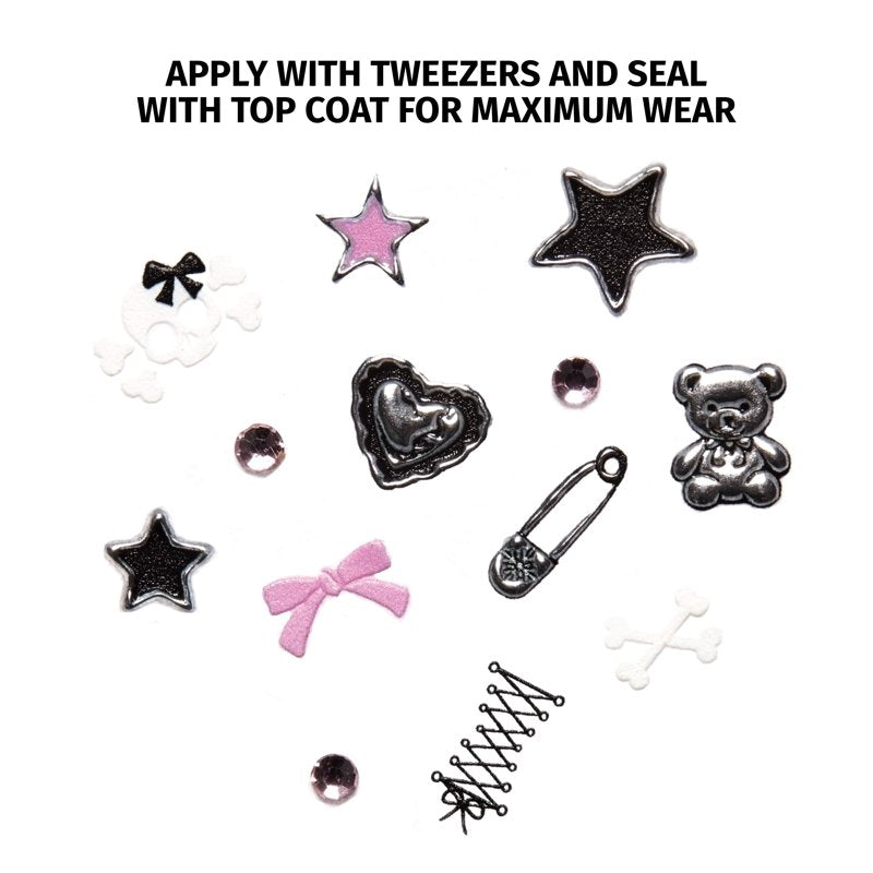3D Gem Effect Nail Art Stickers - Punky Girl DIY Manicure Decals