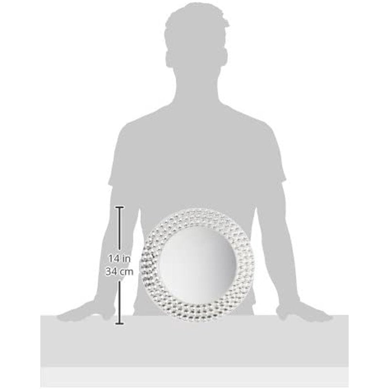 Mirror Charger Plate - 13 Inch Glass Serving Plate with Beads