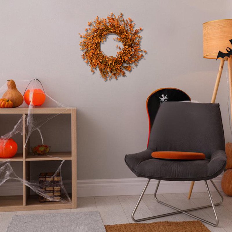 12 Inch Fall Wreath for Front Door - Autumn Halloween Holiday Decor