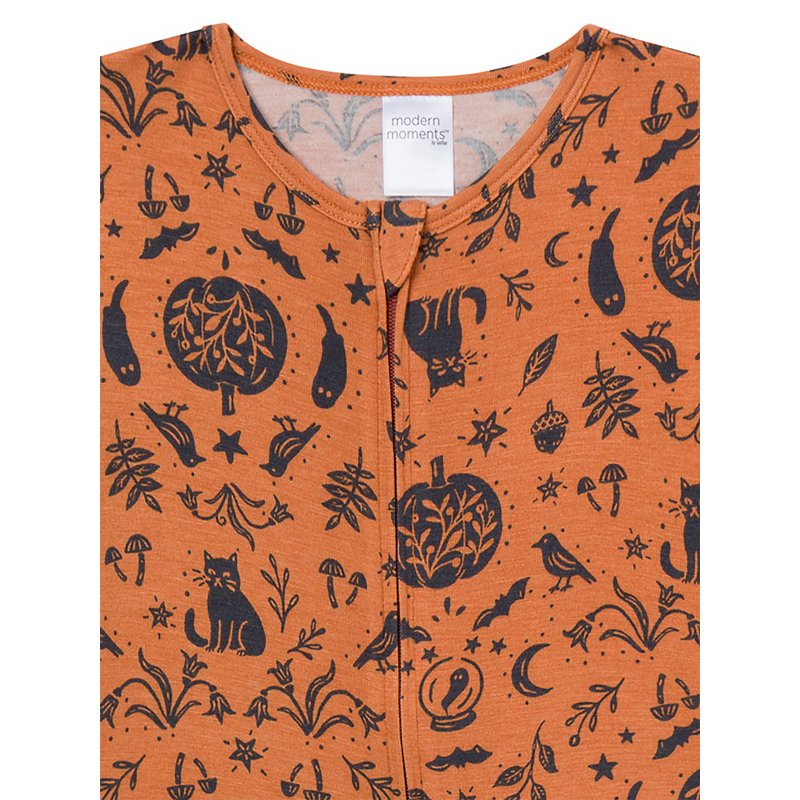 Baby Halloween Pajamas Footless One-Piece Orange 12 Months