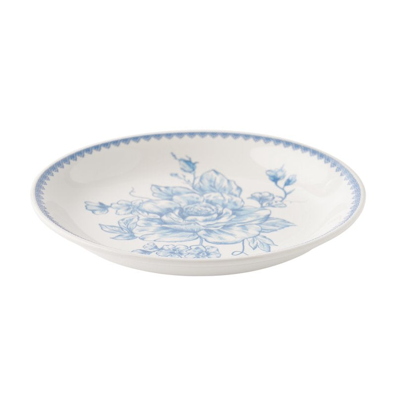 Stoneware Appetizer Plates Set of 6 - Blue Floral Design