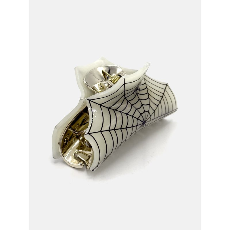 Spider Web Acrylic Hair Claw - Halloween Hair Accessory for Women
