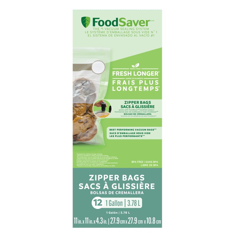 1 Gallon Zipper Bags - 24 Pack, Reusable Food Storage Bags
