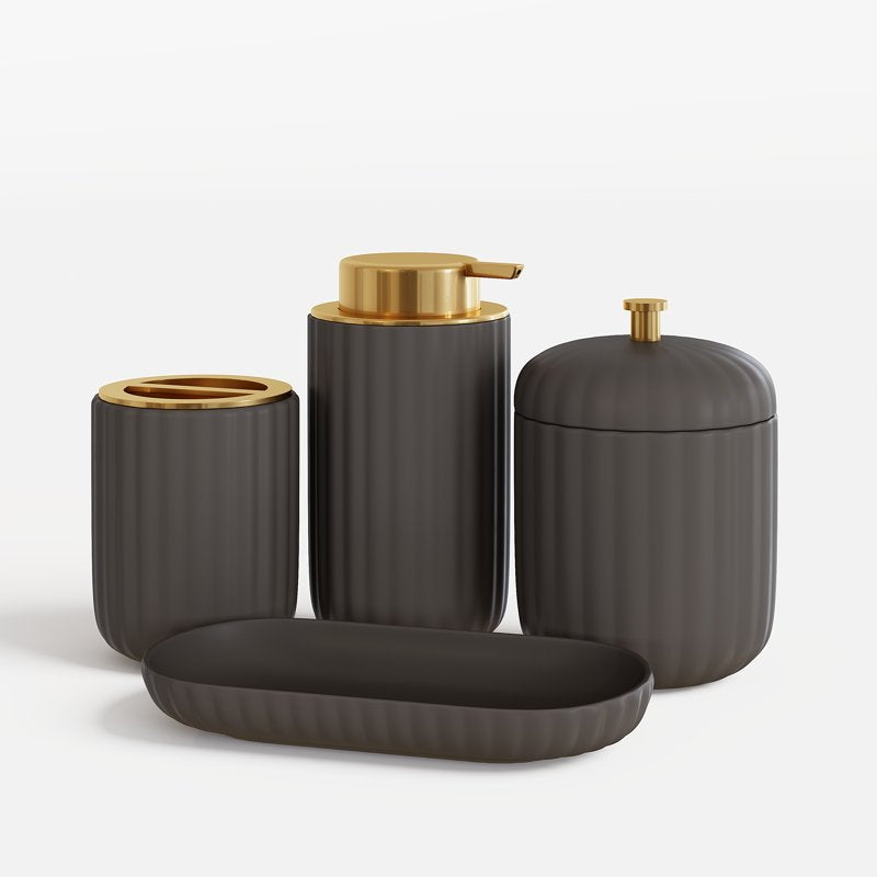 Beautiful Bathroom Canister Gray - Compact Ceramic Storage Jar with Lid