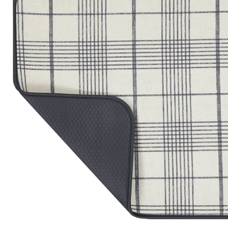 Weston Plaid Dish Drying Mat - 18" x 24" - Absorbent Polyester