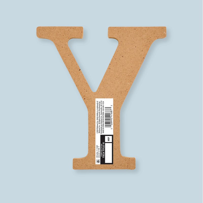 Unfinished Wood Letter Y 5 Inch for DIY Arts & Crafts - Light Weight MDF