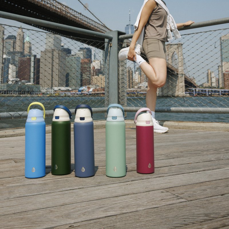 32oz Stainless Steel 2-in-1 Water Bottle with Straw & Chug Lid - Army