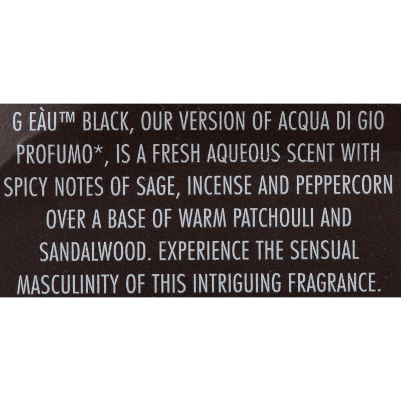 G’eàu Black Eau De Toilette Spray for Men, Long-Lasting Spicy Aquatic Scent
