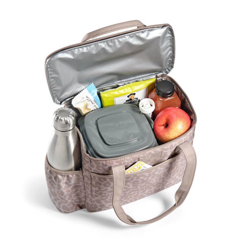 Large Insulated Lunch Bag for Work - Feline Fine Mocha