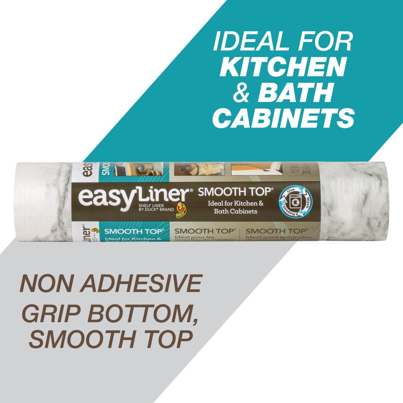 Smooth Top EasyLiner Shelf Liner - Gray Marble, 12" x 10' Roll, 2 Pack