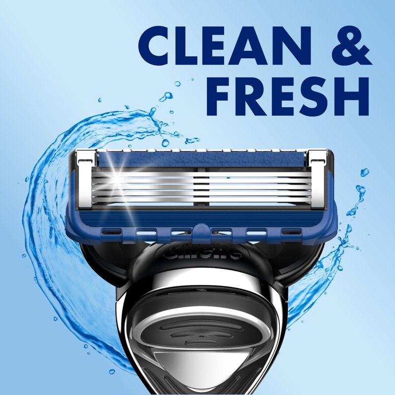 Razor Blade Refills with 5 Easy-Rinse Blades - Clean & Fresh