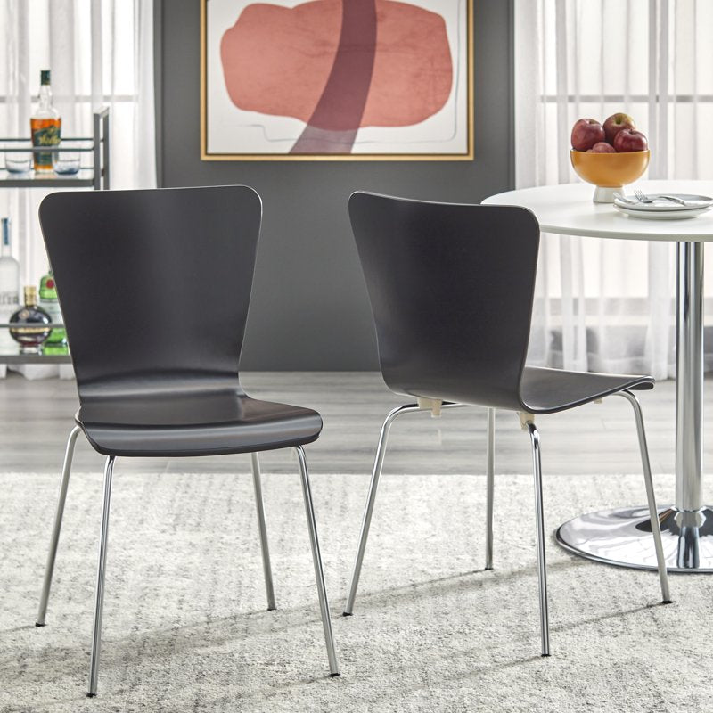 Pisa Bentwood Chair Set of 2 - Black, Retro Hourglass Design