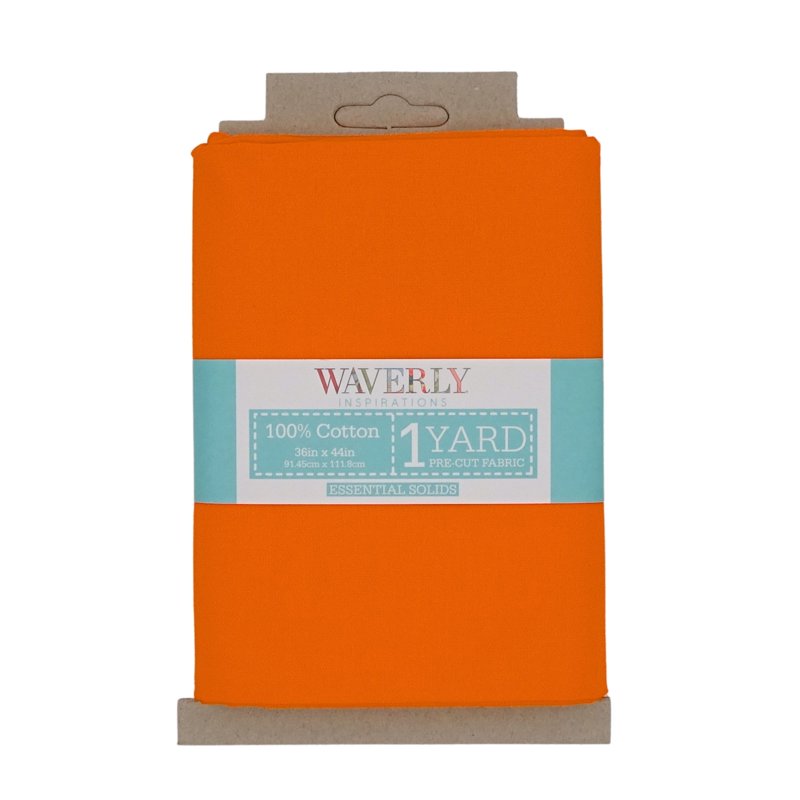 (5 Pack) Waverly Inspirations 1 Yard Precut Cotton Fabric - Solid Zinnia Orange, 44-Inch Width