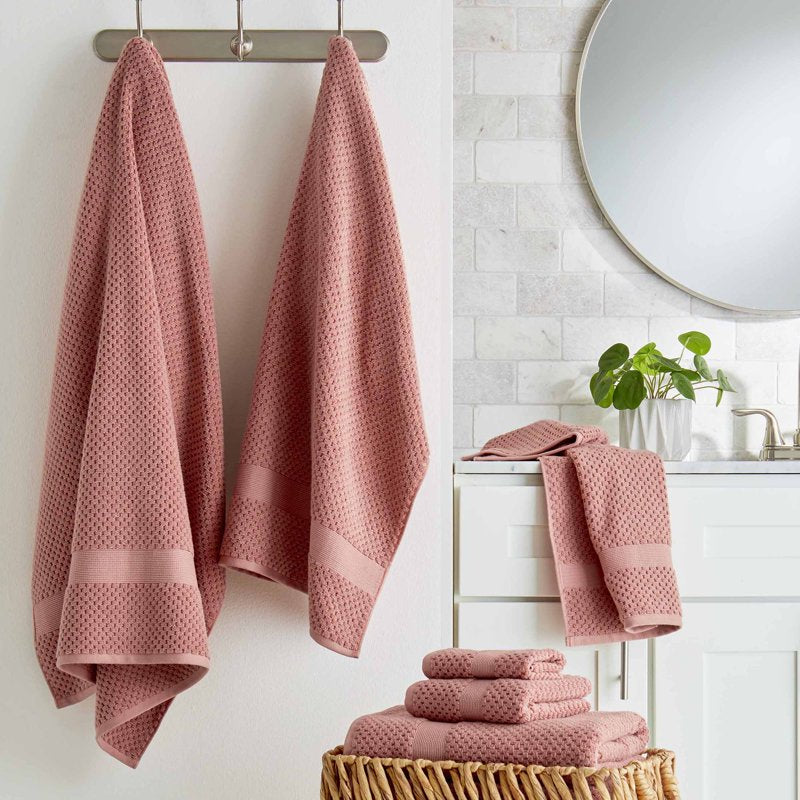 Better Homes & Gardens Soft Popcorn Texture Bath Towel - Old Rose