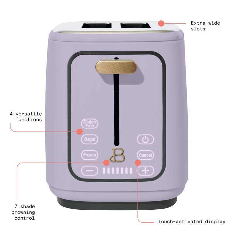 2-Slice Toaster with Touch-Activated Display - Lavender