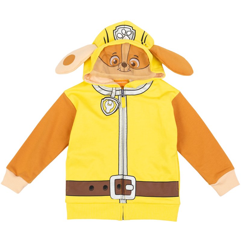 Paw Patrol Rubble Toddler Boys Fleece Zip-Up Hoodie - Size 7-8
