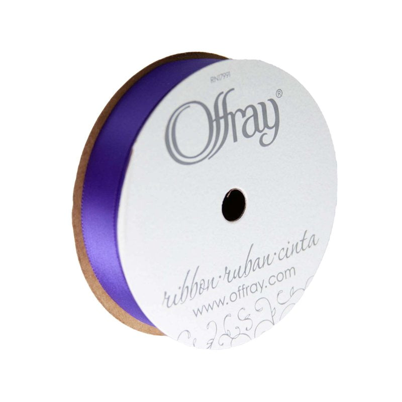 Purple Satin Ribbon 3 Pack - Offray 3.25 x 0.62 Inch Craft Trim (Regal Purple)