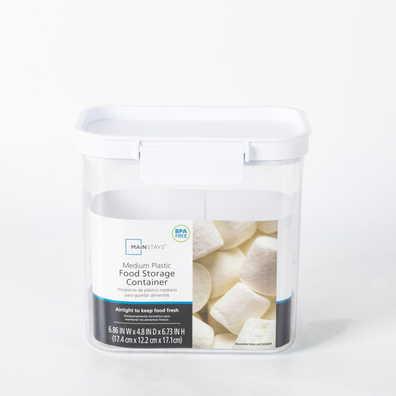 Medium Rectangular Food Storage Canister - Stackable Plastic Container