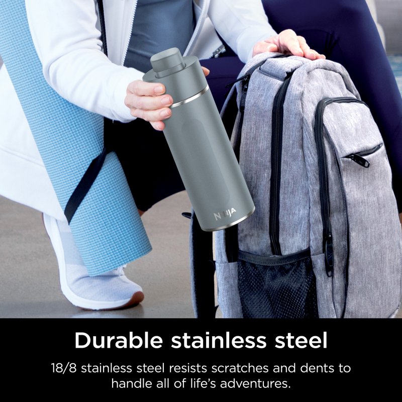 24 oz Stainless Steel Travel Water Bottle - Leak Proof, Gray