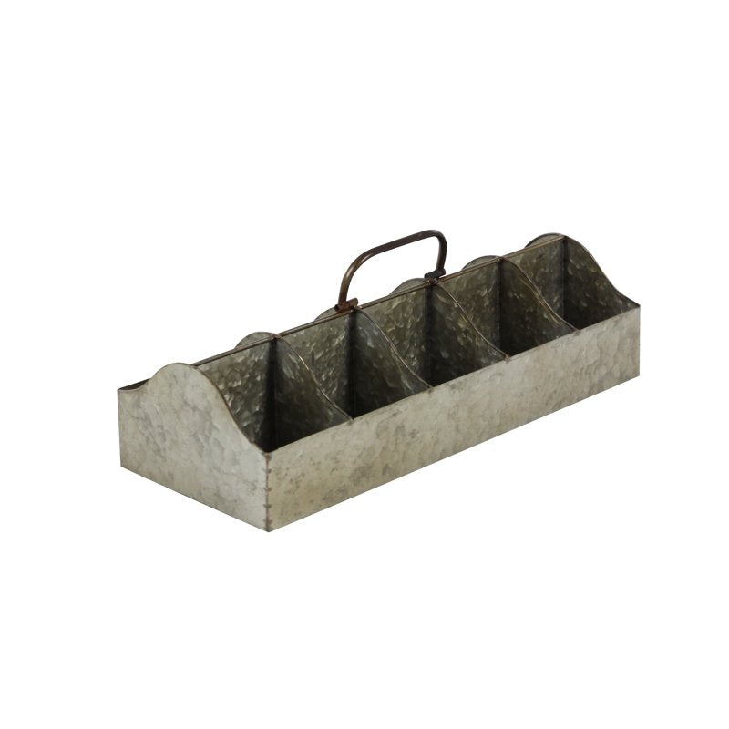 Farmhouse Gray Metal Wine Holder - 6 Bottle Capacity
