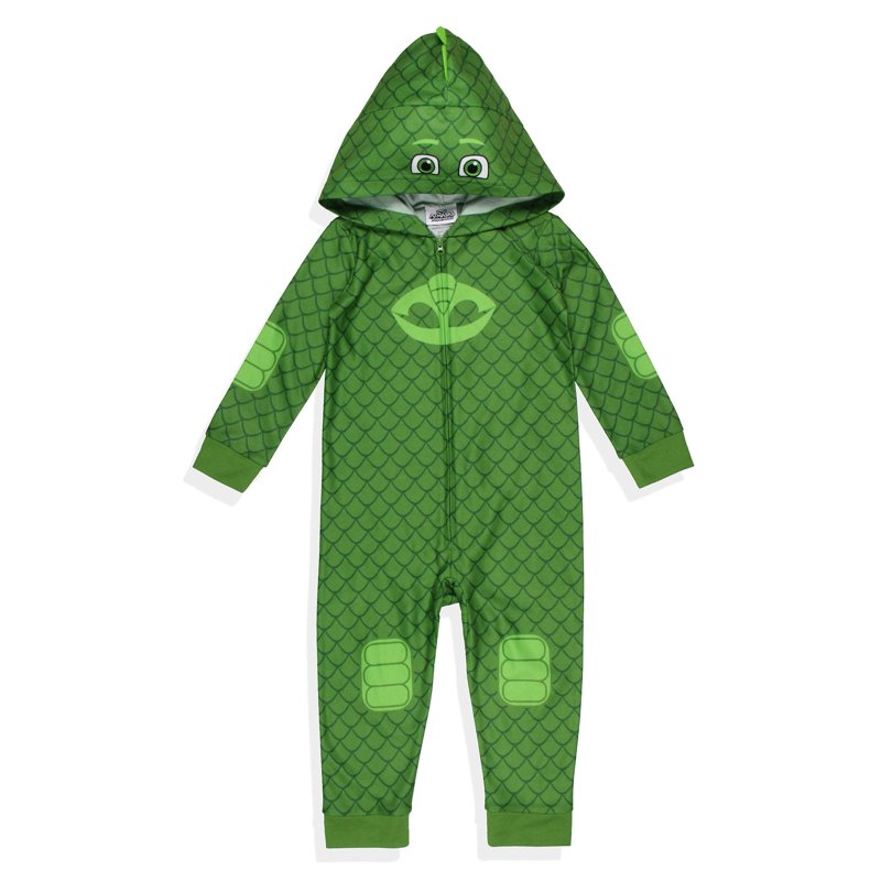 Green Toddler Pajamas Set with Gekko Hood - 5T PJ Masks Costume Sleepwear