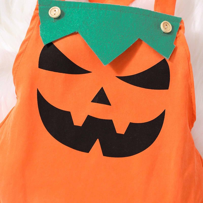 Baby Halloween Pumpkin Romper Outfit with Hat - Size 0-6 Months, Orange Variation Z03