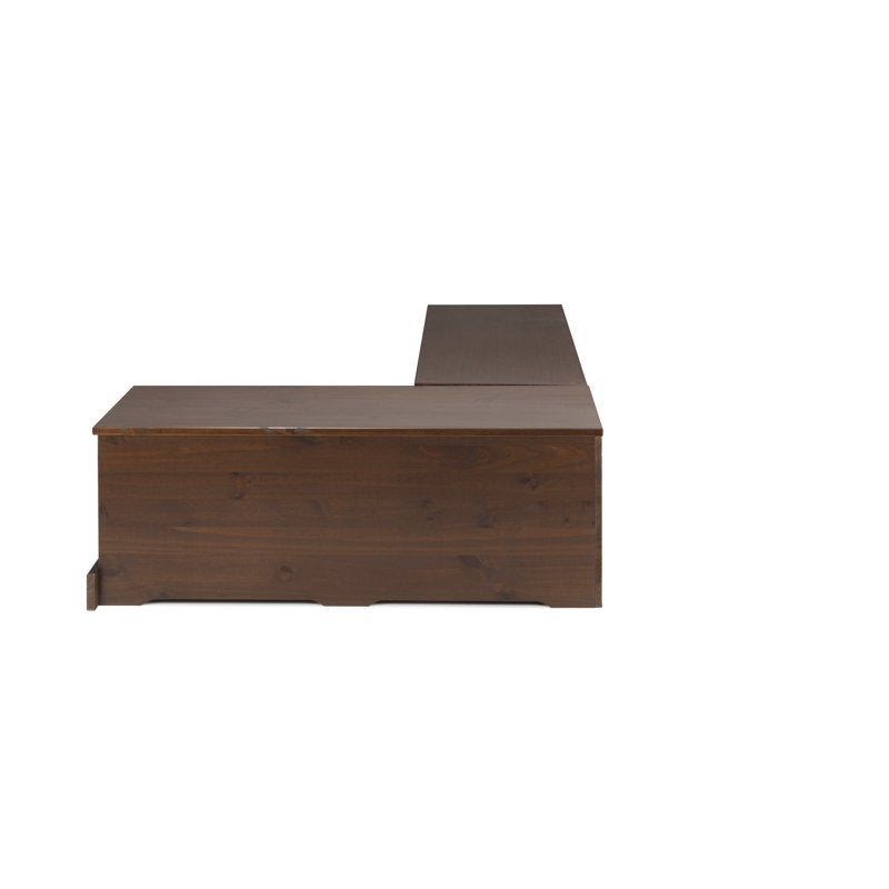3-Piece Backless Corner Breakfast Nook Dining Set with Storage - Walnut