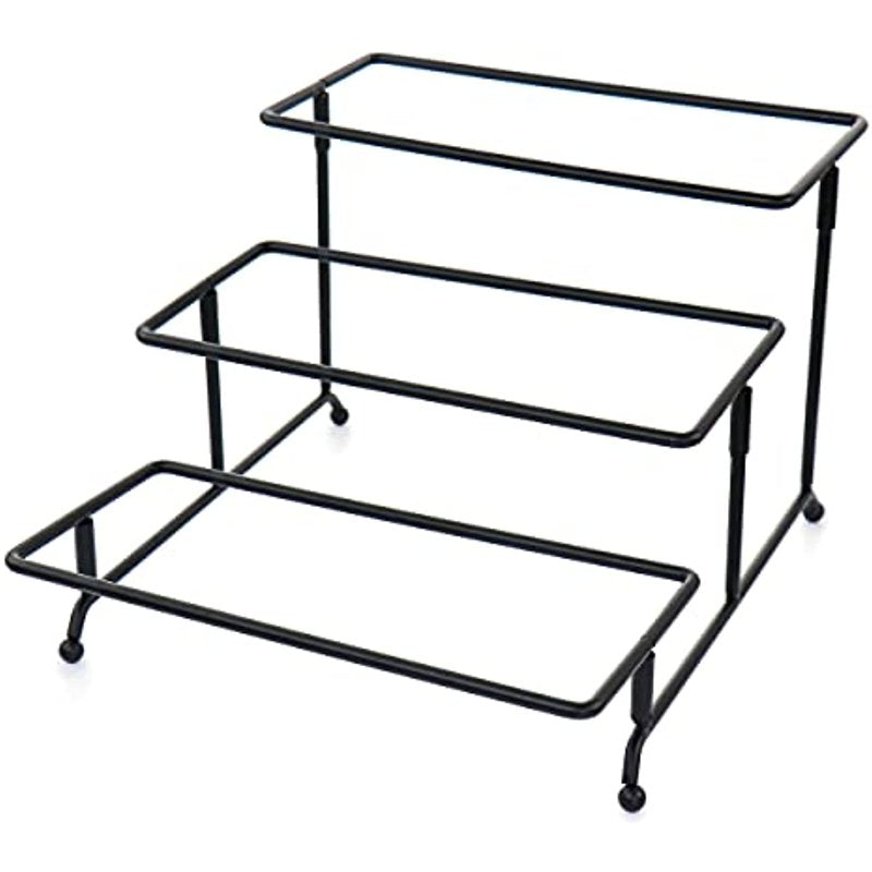 3 Tier Rectangular Porcelain Serveware Set - White/Black