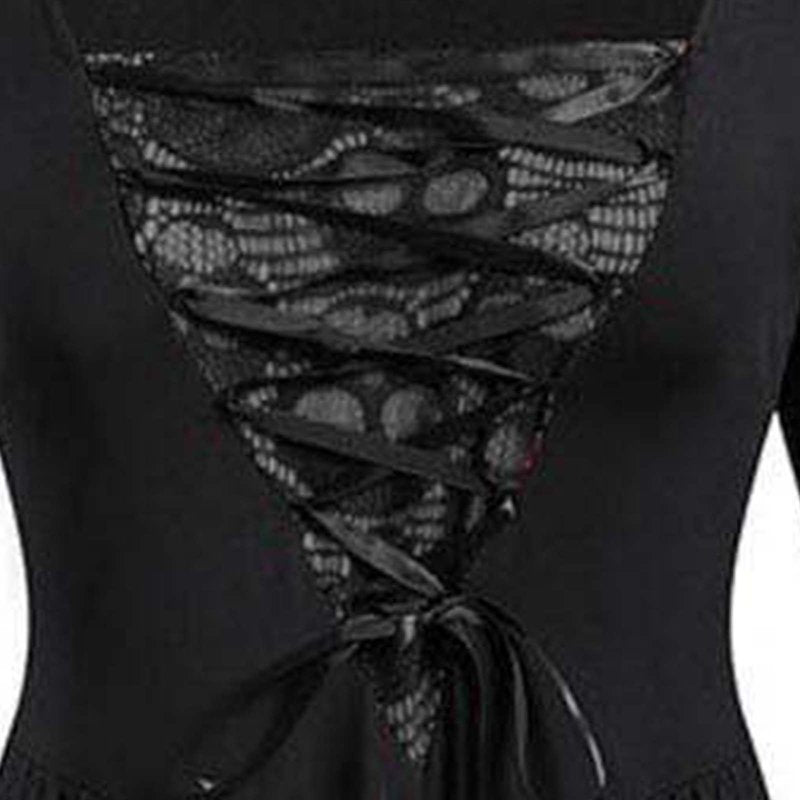 Women's Gothic Dress AA-Gray S Halloween Costume Vintage Long Sleeve Dress