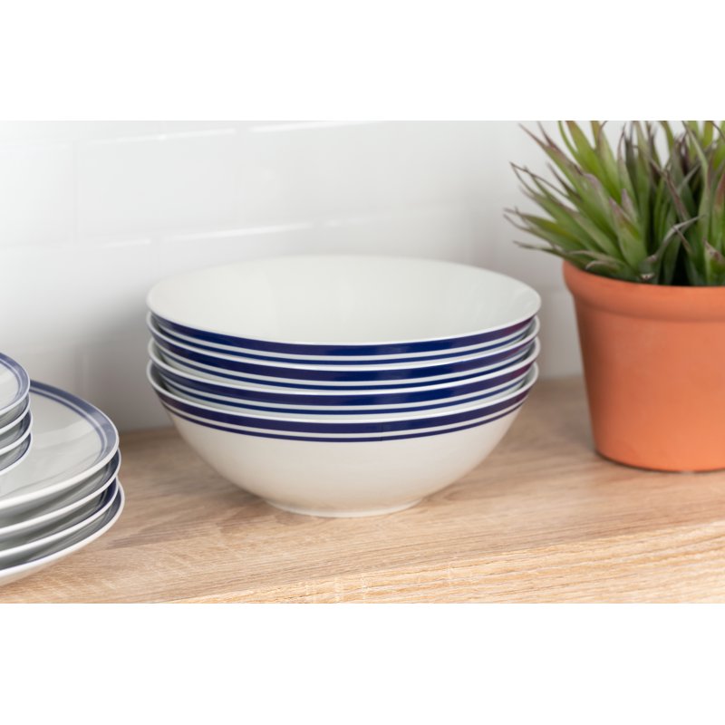 Ceramic Dinnerware Set - 16-Piece Coupe Set, Blue