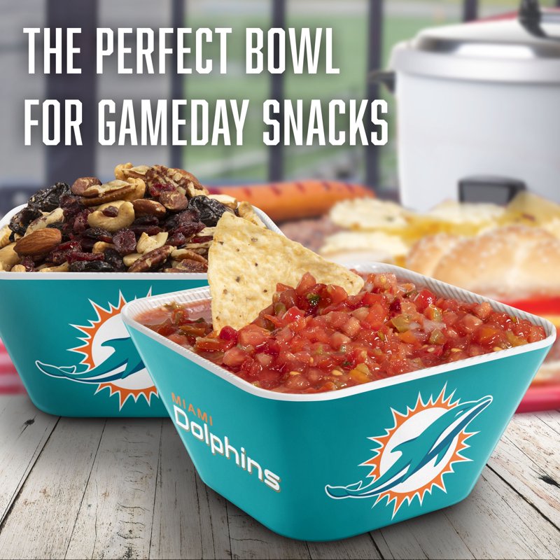 Miami Dolphins Snack Bowl - Durable Melamine for Game Day Treats