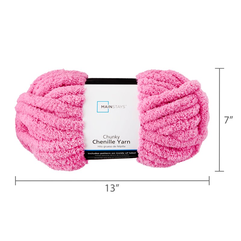 Chunky Chenille Yarn Petal Pop 31.7 Yards - Super Bulky, Soft Polyester