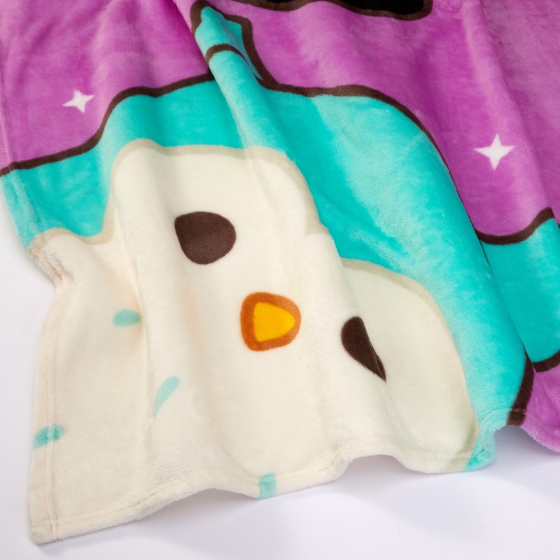 Kids Purple Print Fleece Bed Blanket for Twin and Full Size Beds - Cozy and Soft
