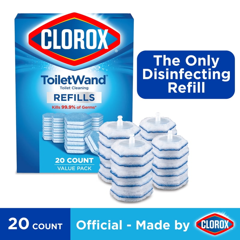 6 Pack ToiletWand Disinfecting Cleaning Refills with Preloaded Clorox Cleaner - Removes Hard Water & Lime Stains