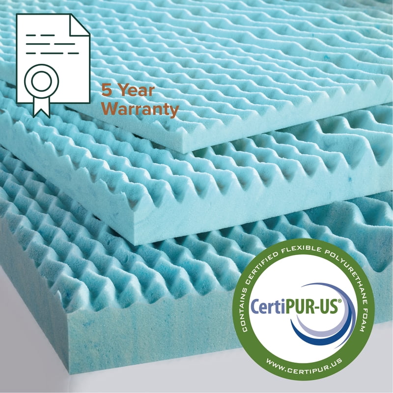 Full 3-Inch Green Tea Gel Memory Foam Mattress Topper - Zoned Support