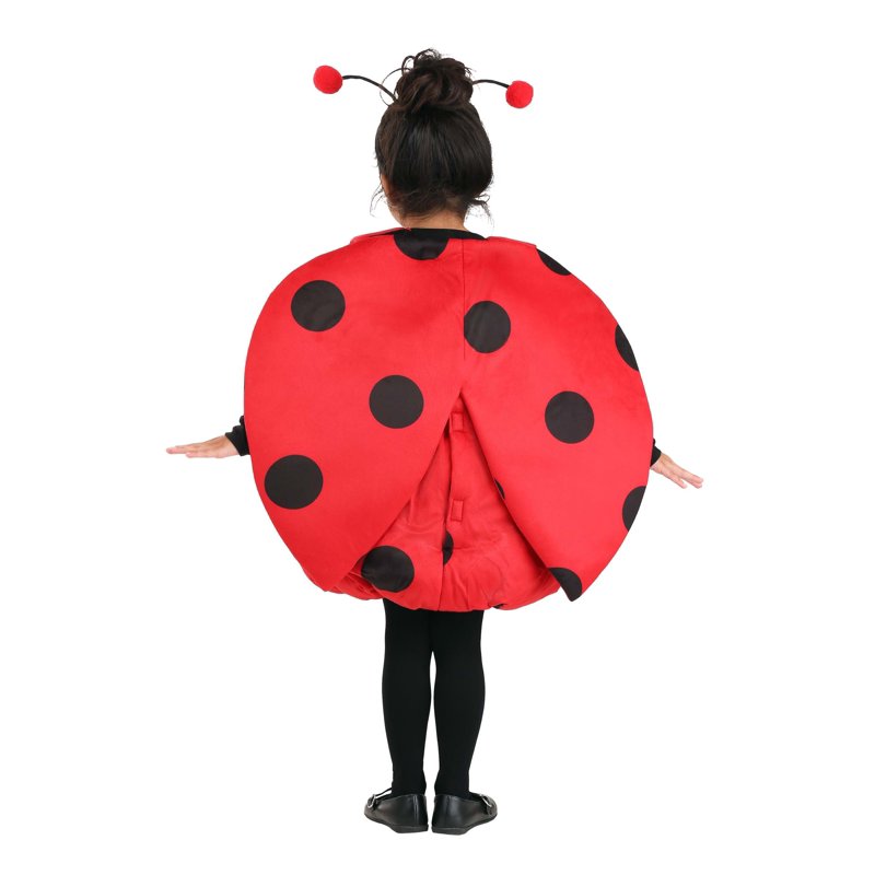 Toddler Girl's Itty Bitty Ladybug Costume 4T - Red & Black Polka Dot Bubble Dress with Wings & Antenna