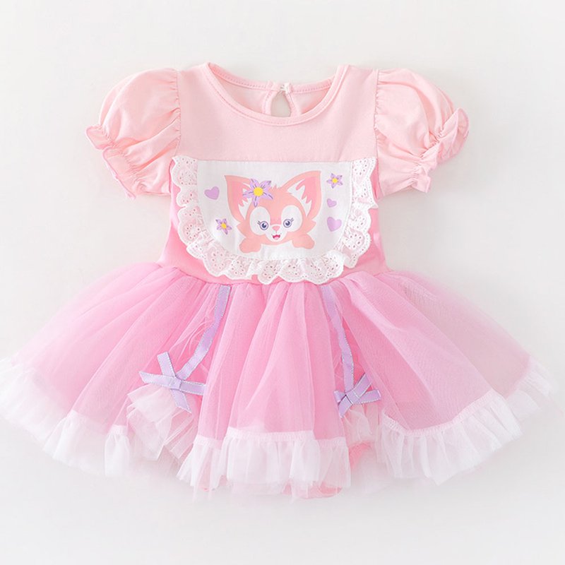 Infant Baby Girls Fox Princess Romper Costume with Headband - 6-9 Months