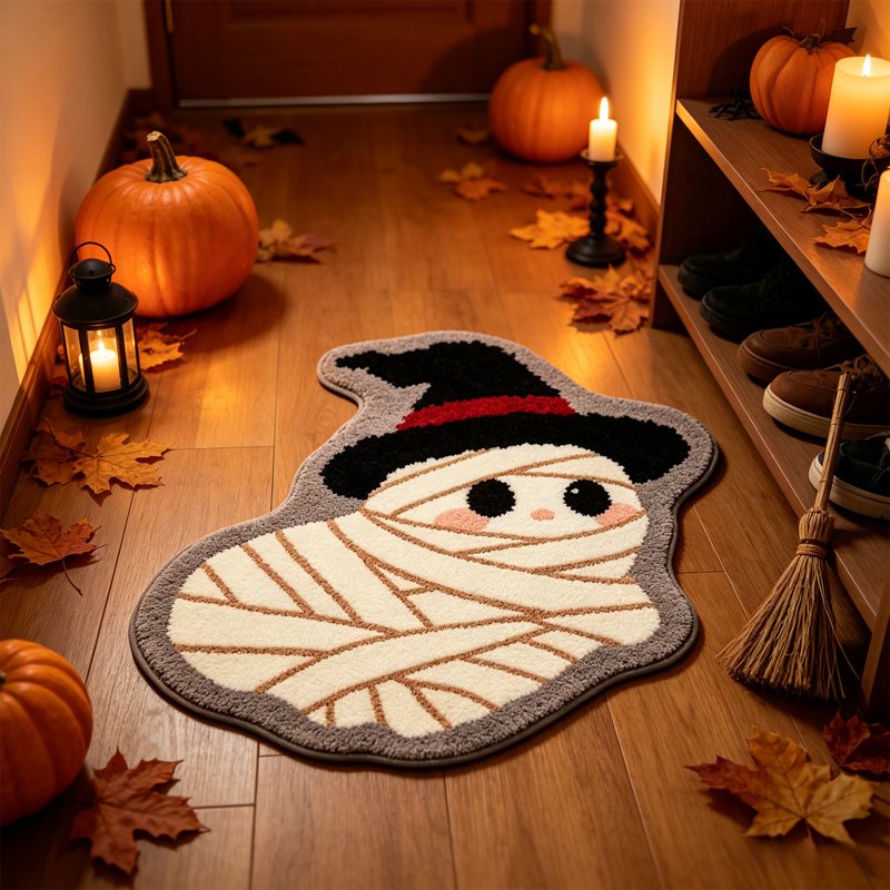Halloween Doormat Mummy with Witch Hat - Ghost Wrap Variation 16