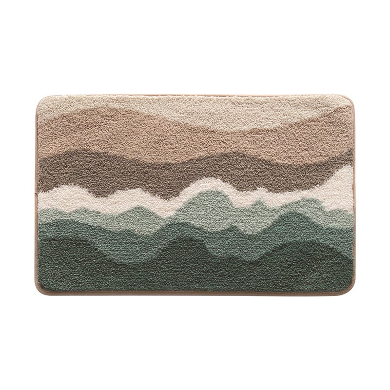 Multicolor Soft Absorbent Quick Dry Bathroom Rug - Blue, Machine Washable