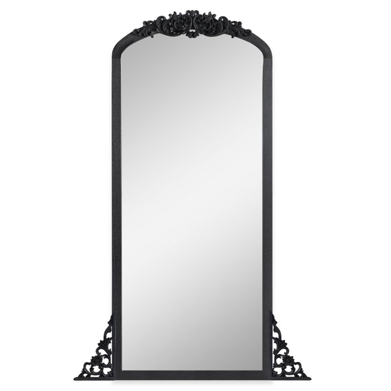 71x30 Arch Full-Length Vintage Mirror - Black, Shatterproof Glass