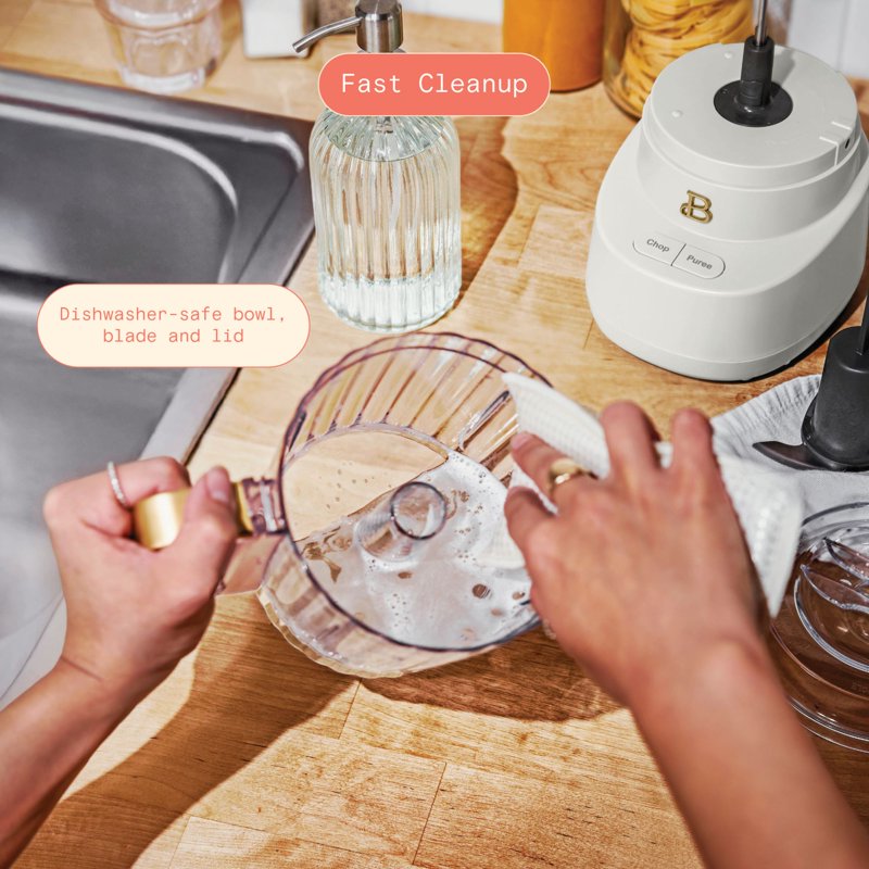 3-Cup Food Chopper - Compact Small Kitchen Appliance, White Icing